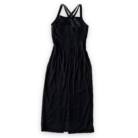 90's CDC Vintage Formal Evening Dress Black Prom Dress Goth Glitter Long Size 8 - Picture 3 of 13